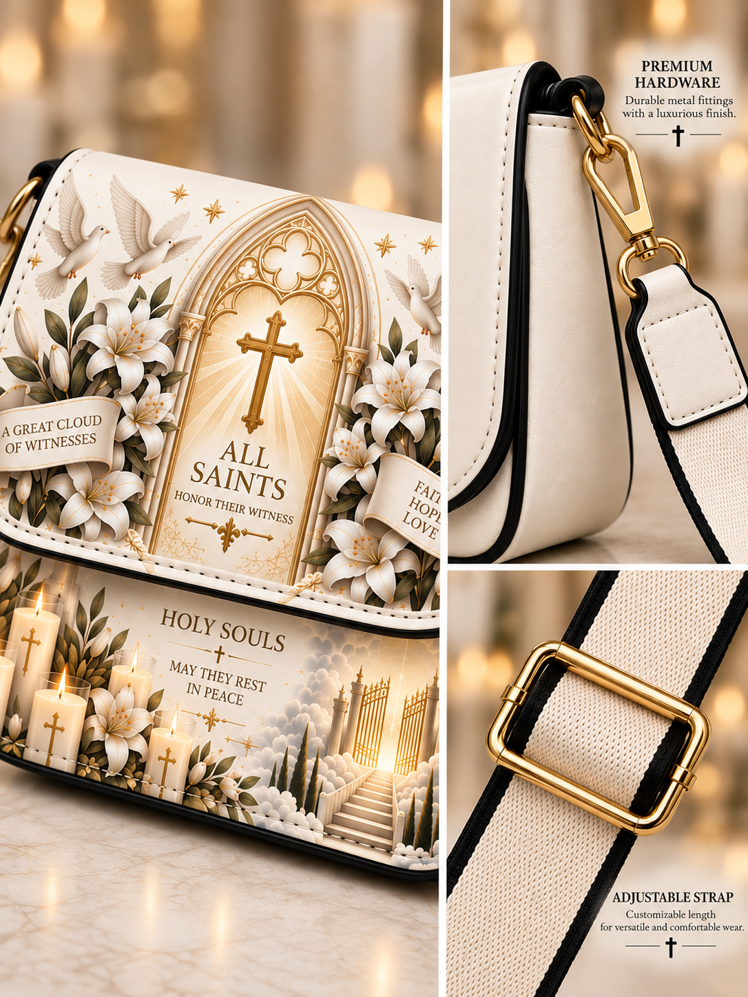 All Saints & Holy Souls Faithful Remembrance Dome Bag Flap Crossbody Bag