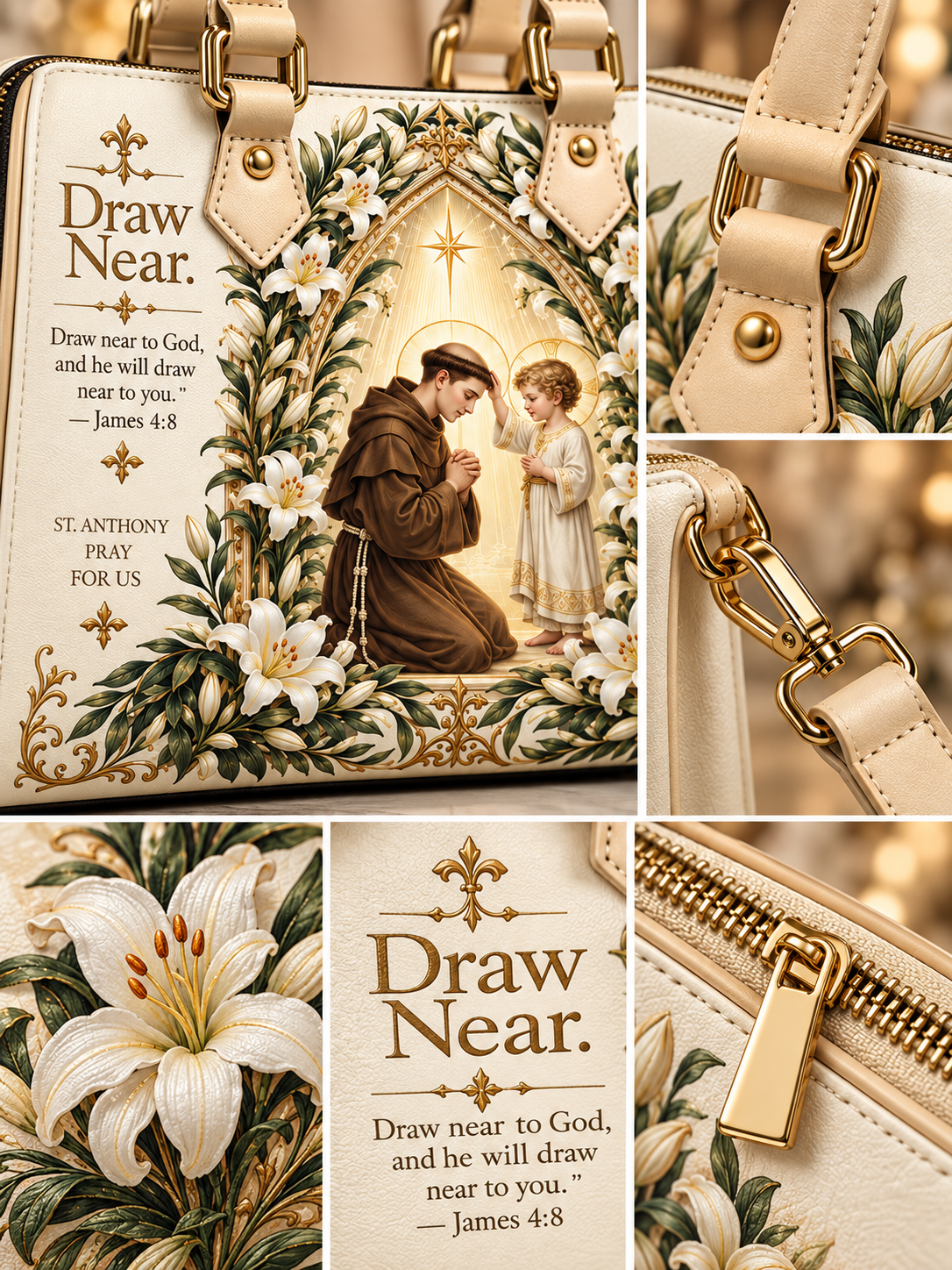 SEO cho St. Anthony Draw Near To God Boston Bag