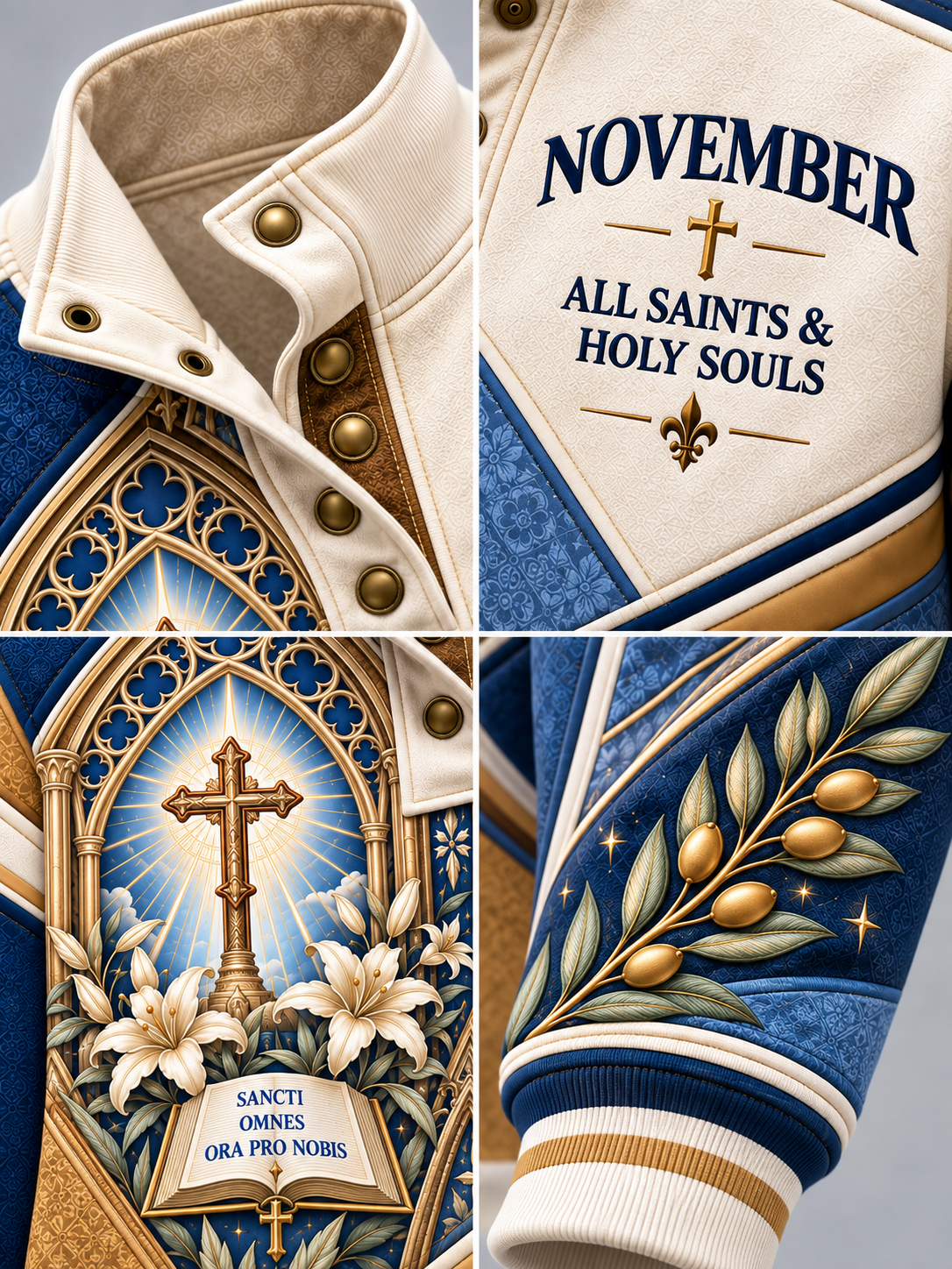 All Saints & Holy Souls Faith & Remembrance High Neck Button Sweatshirt