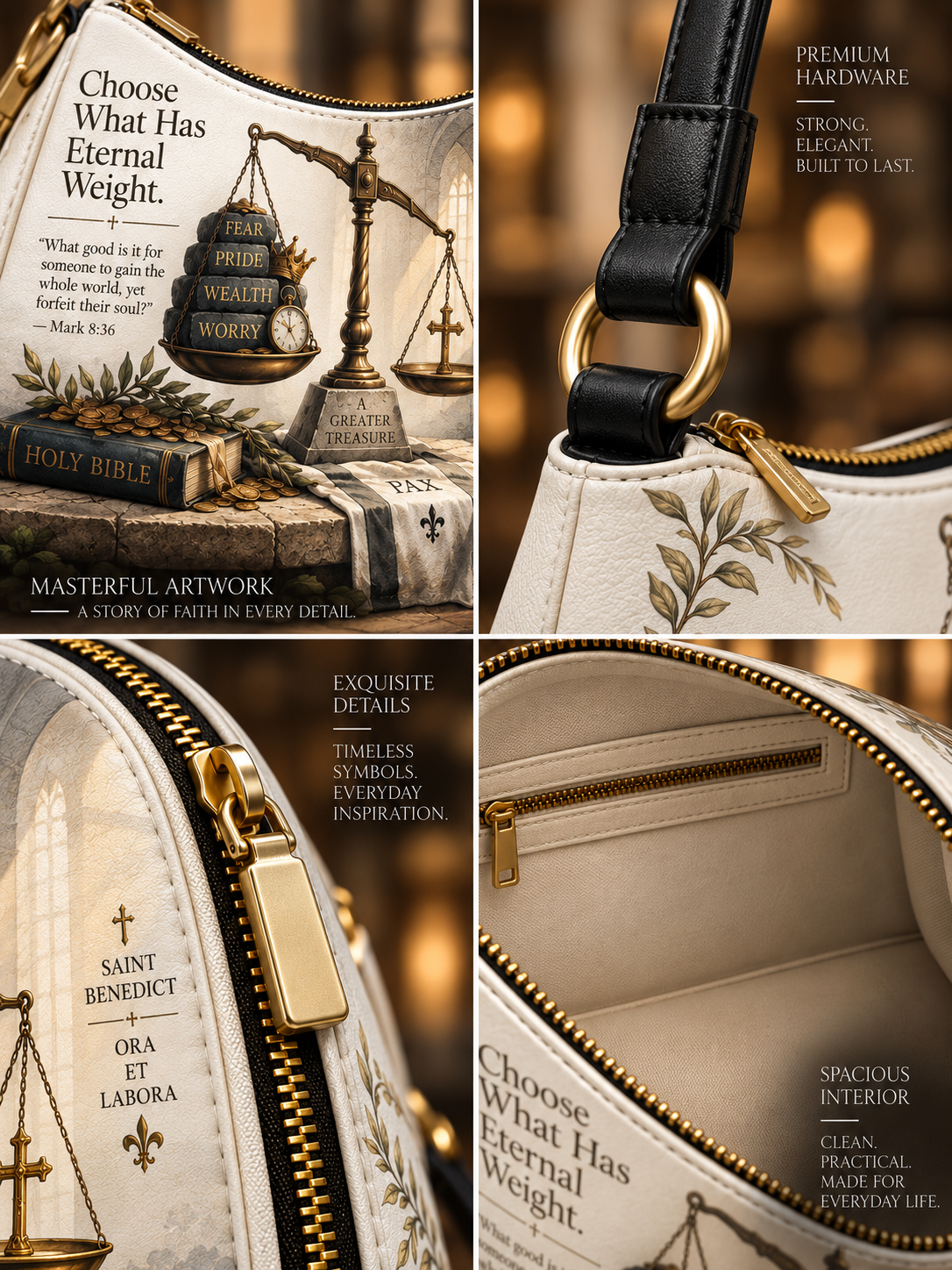 St. Benedict A Greater Treasure Shoulder Bag