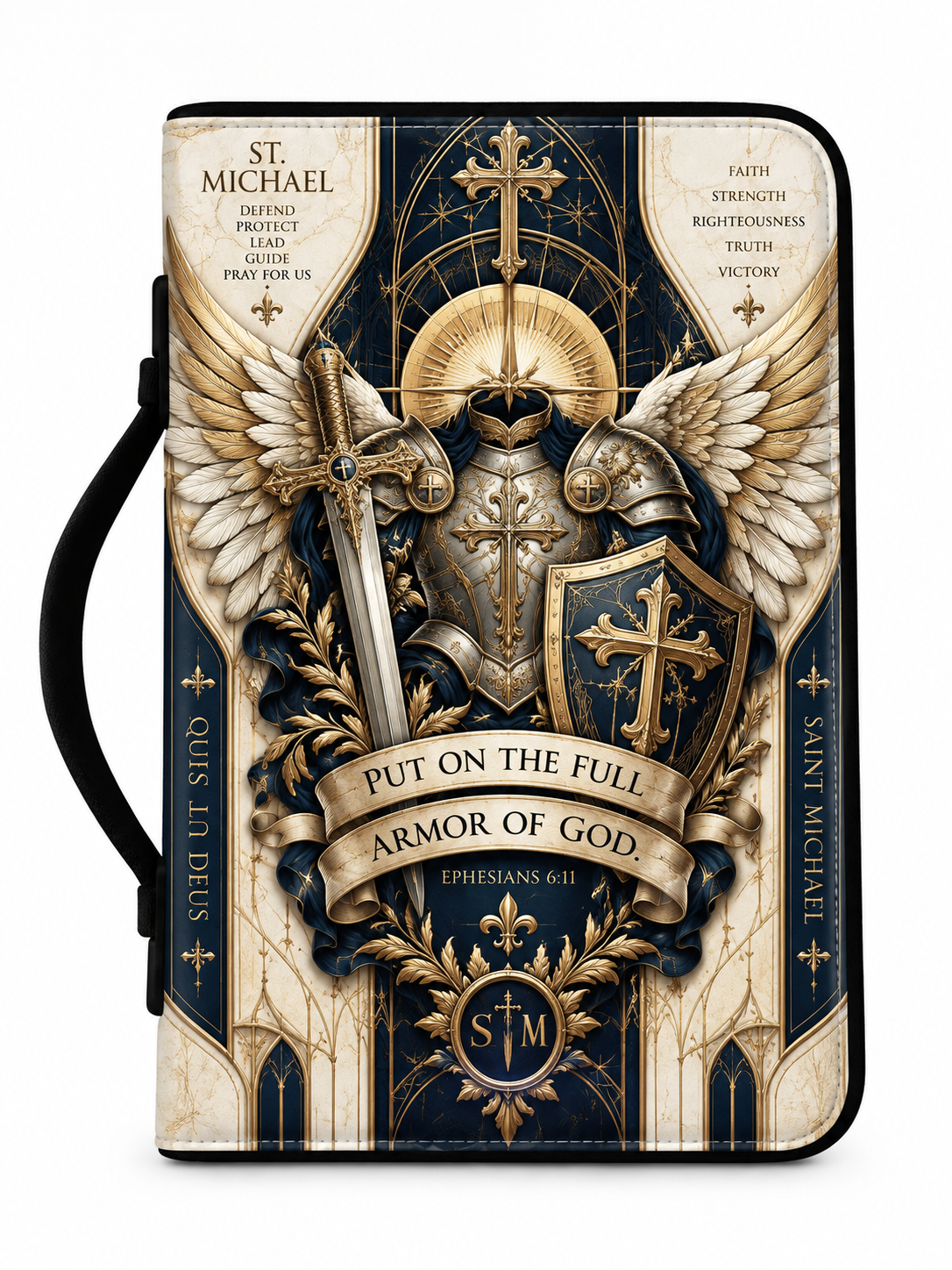 St. Michael Put On The Full Armor Of God Leather Clutch Bag