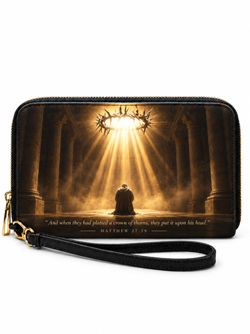 Crown of Thorns Divine Light Matthew 27:29 Long Handbag