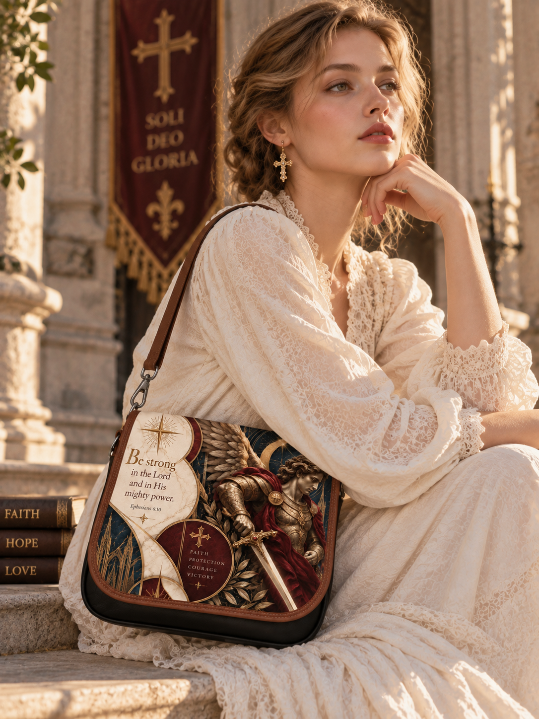 St. Michael Be Strong In The Lord Saddle Bag