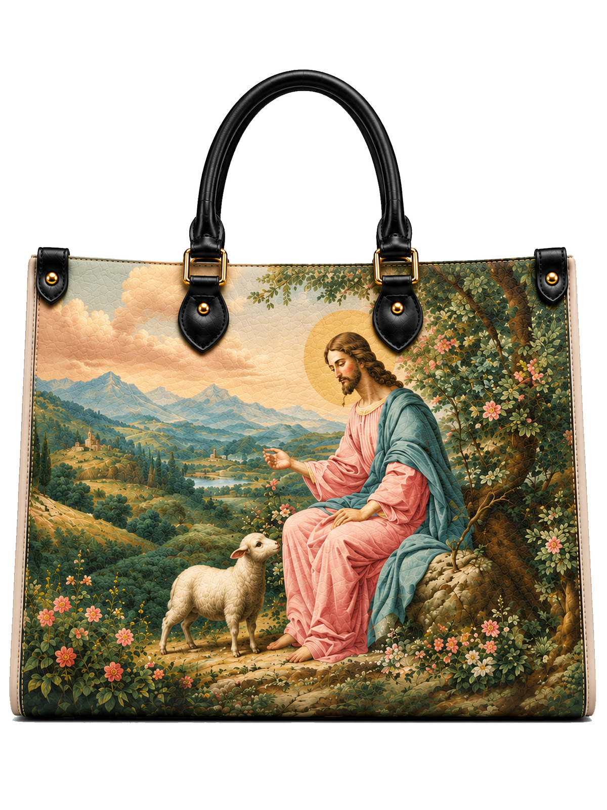 The Son Gentle Shepherd Leather Tote Bag