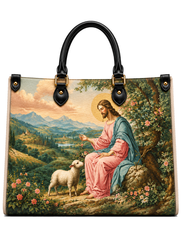 The Son Gentle Shepherd Leather Tote Bag