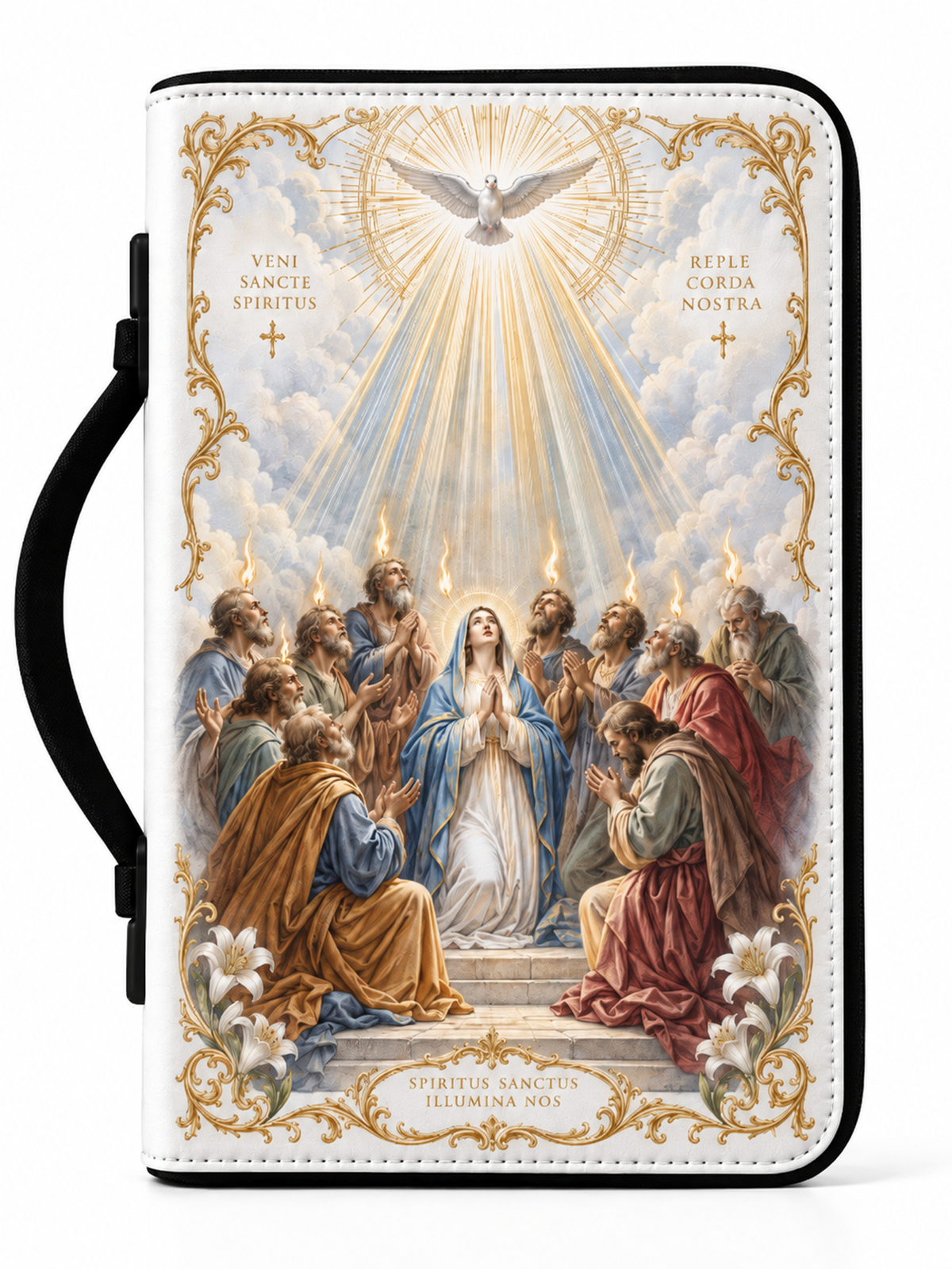 The Holy Spirit Illuminate Us Leather Clutch Bag