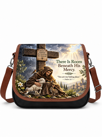 St. Francis Where Mercy Gives Shelter Saddle Bag