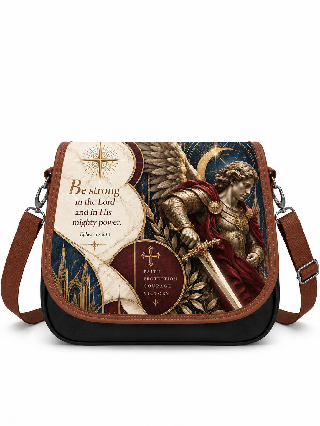 St. Michael Be Strong In The Lord Saddle Bag