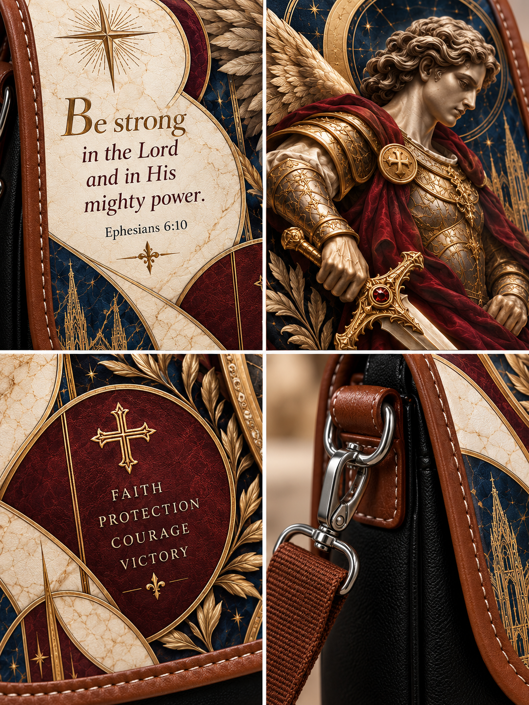 St. Michael Be Strong In The Lord Saddle Bag