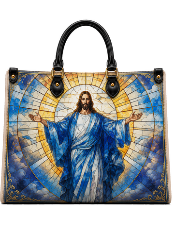 The Son Light Of Grace Leather Tote Bag