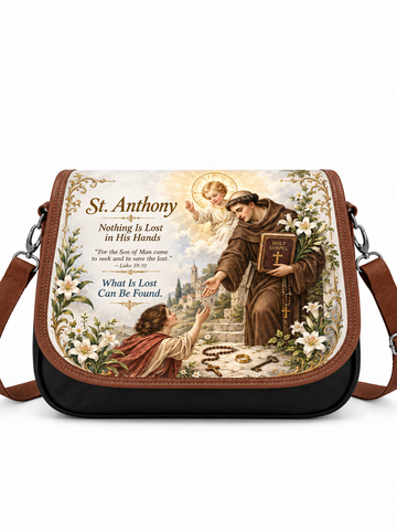 St. Anthony Nothing Is Lost In His Hands Saddle Bag