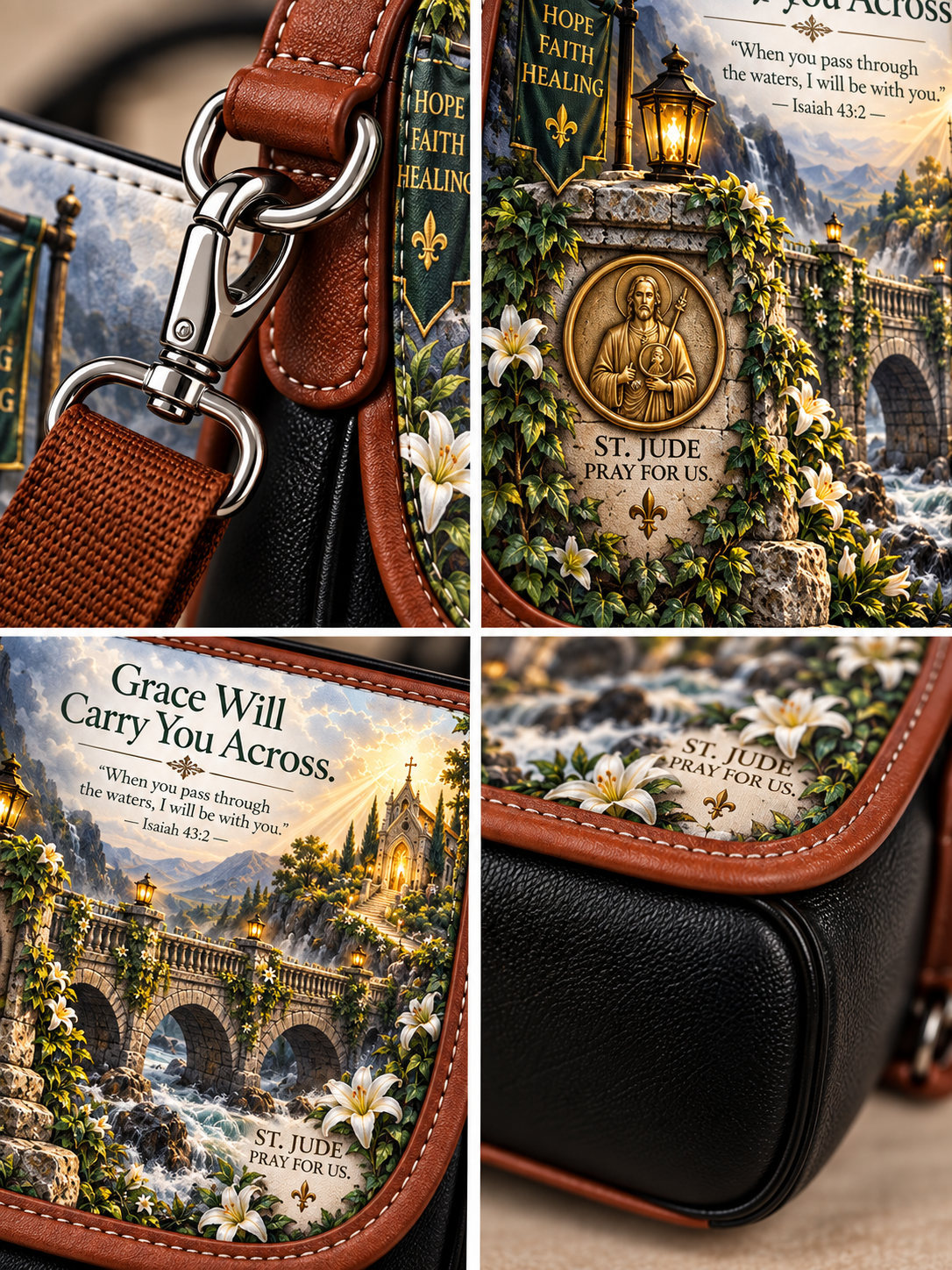 St. Jude Grace Will Carry You Across Saddle Bag