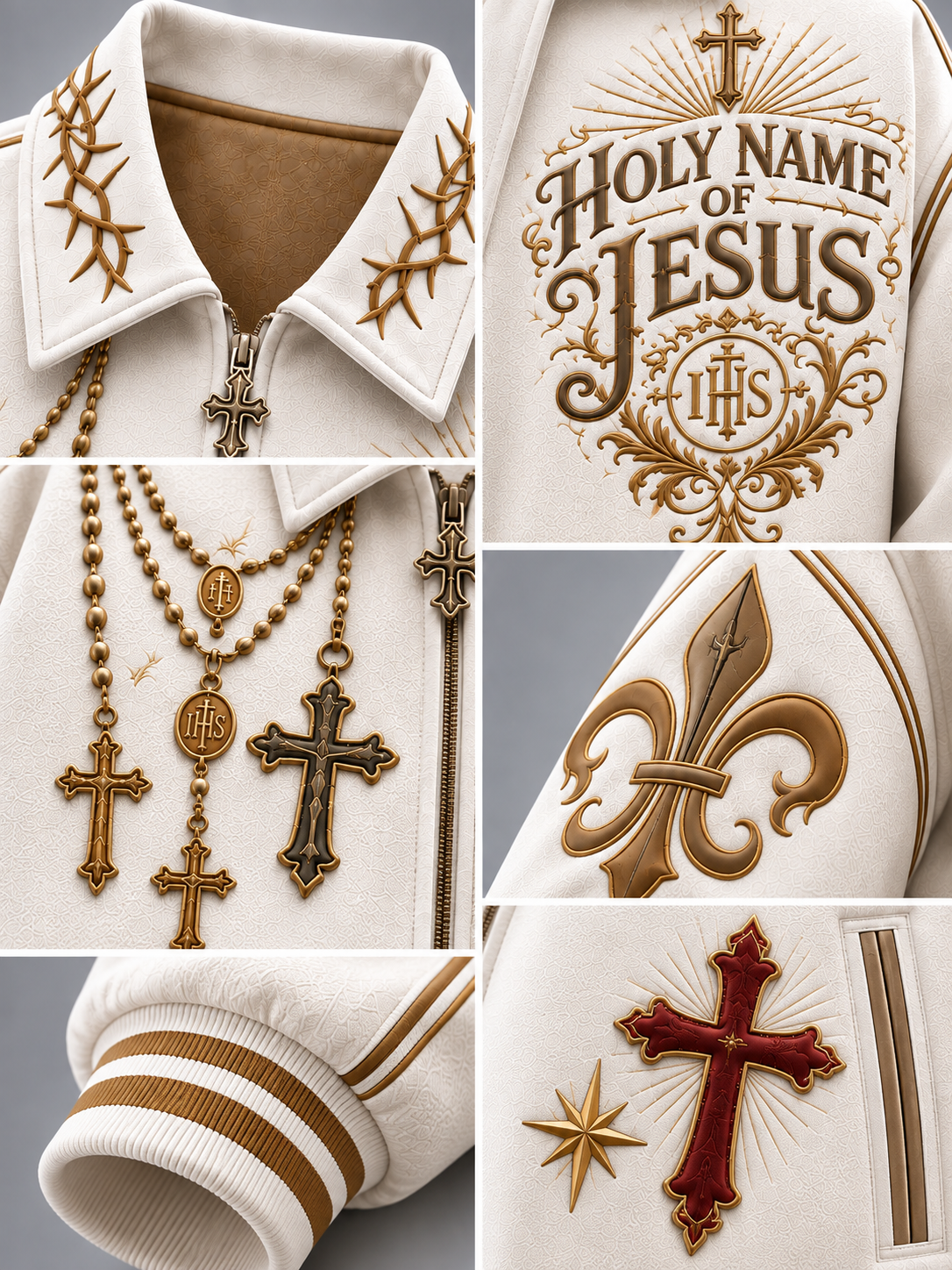 Holy Name Of Jesus Sacred Collar Zip-up Jacket