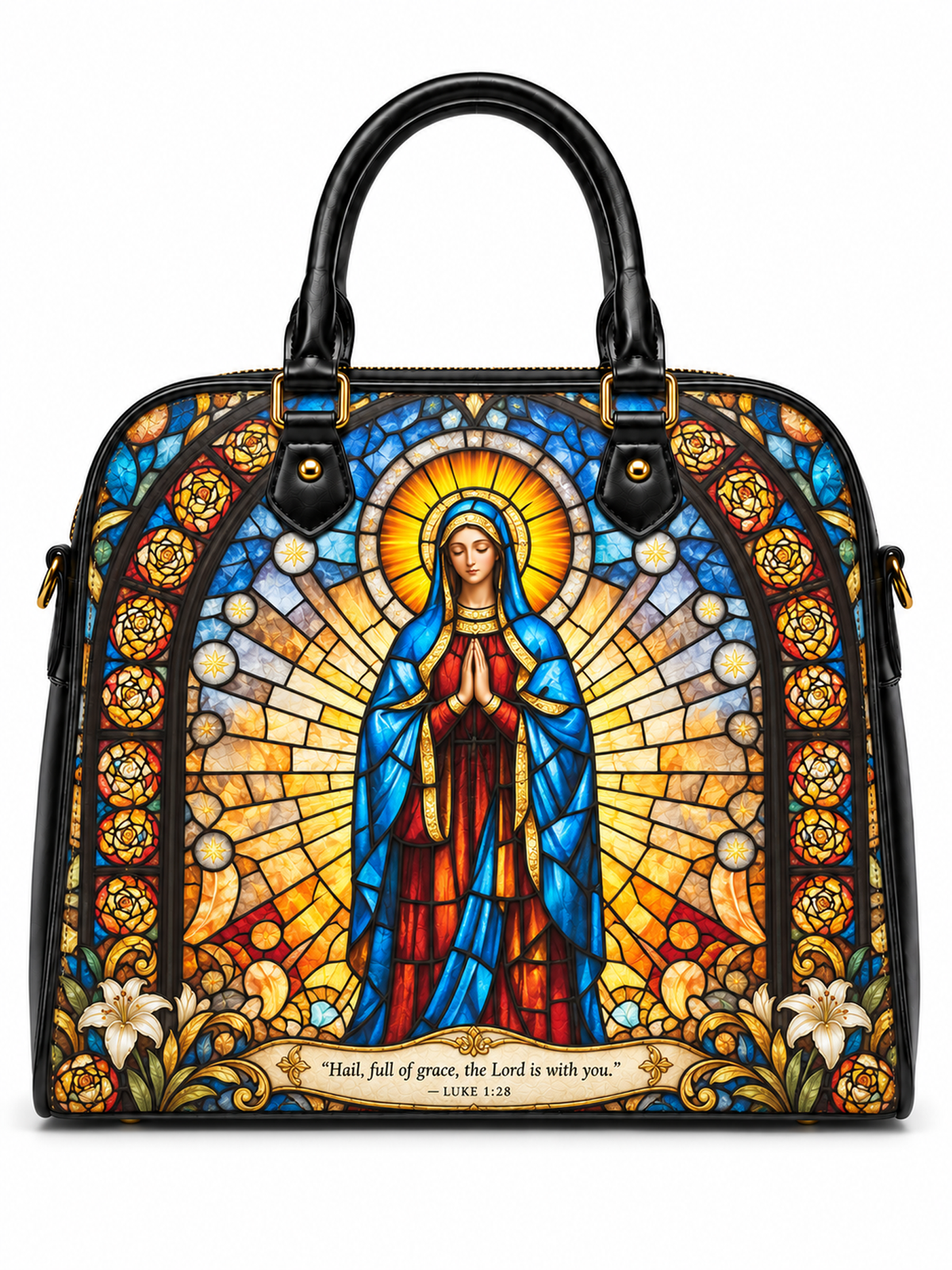 Blessed Virgin Mary Stained Glass Our Lady of Grace Dome Bag