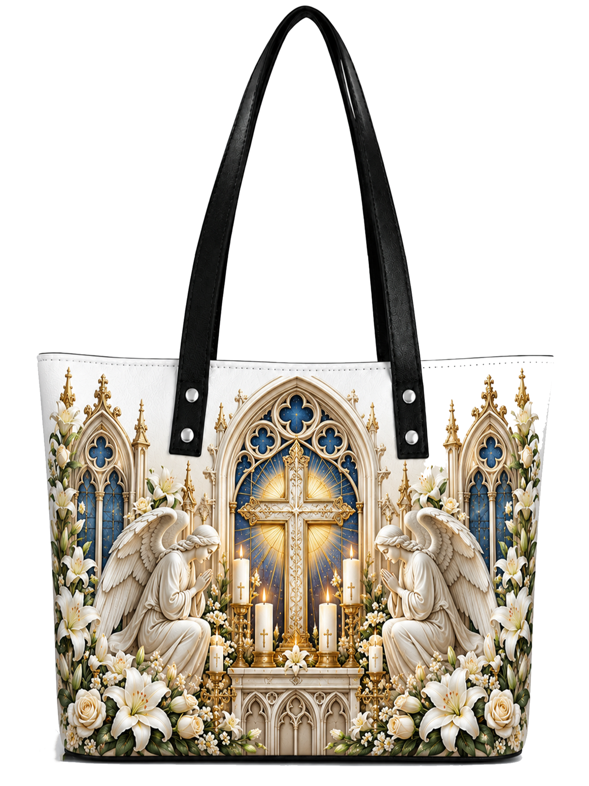 All Saints & Holy Souls Light Of Remembrance Leather Tote Bag