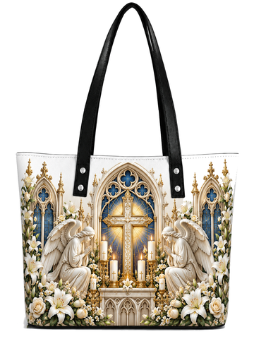 All Saints & Holy Souls Light Of Remembrance Leather Tote Bag