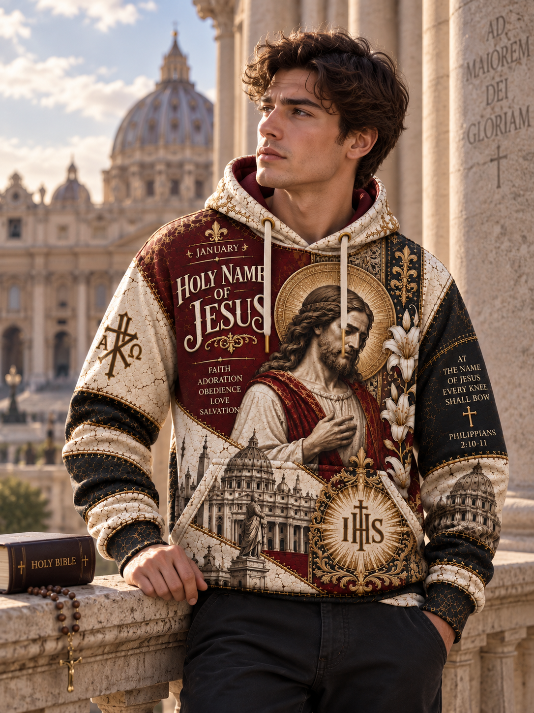 Holy Name Of Jesus Faith Adoration Obedience Love Salvation Hoodie