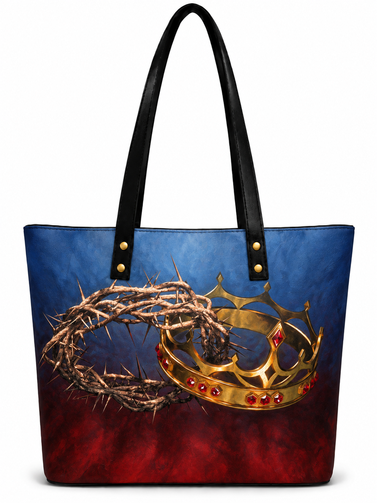 Crown of Thorns King of Kings Dual Crown Shoulder Tote Bag