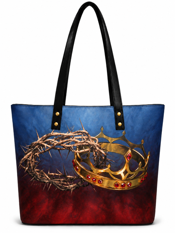 Crown of Thorns King of Kings Dual Crown Shoulder Tote Bag