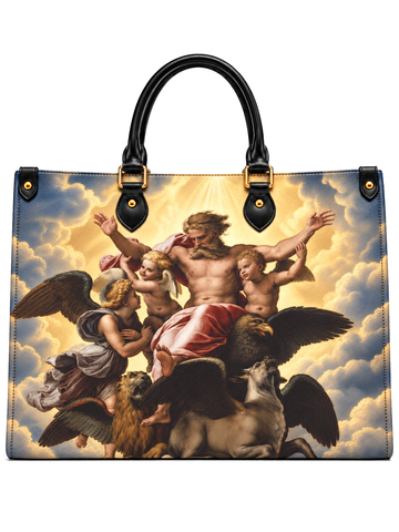 The Father Heavenly Majesty Leather Tote Bag
