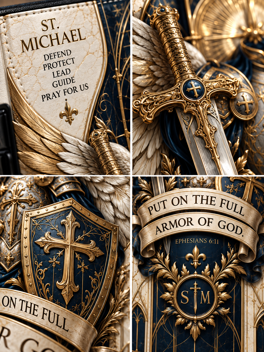 St. Michael Put On The Full Armor Of God Leather Clutch Bag