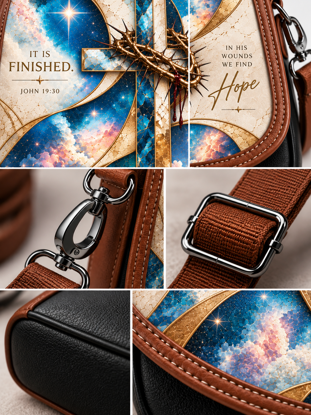 Crown Of Thorns In His Wounds We Find Hope Saddle Bag