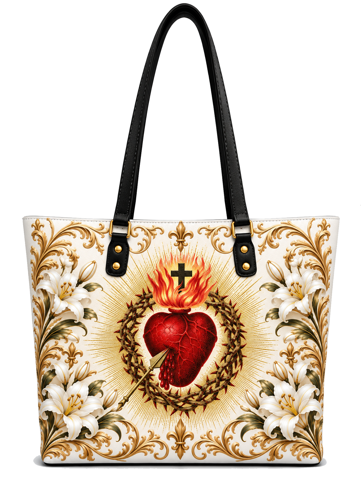 The Sacred Heart Crown Of Sacrifice Shoulder Tote Bag