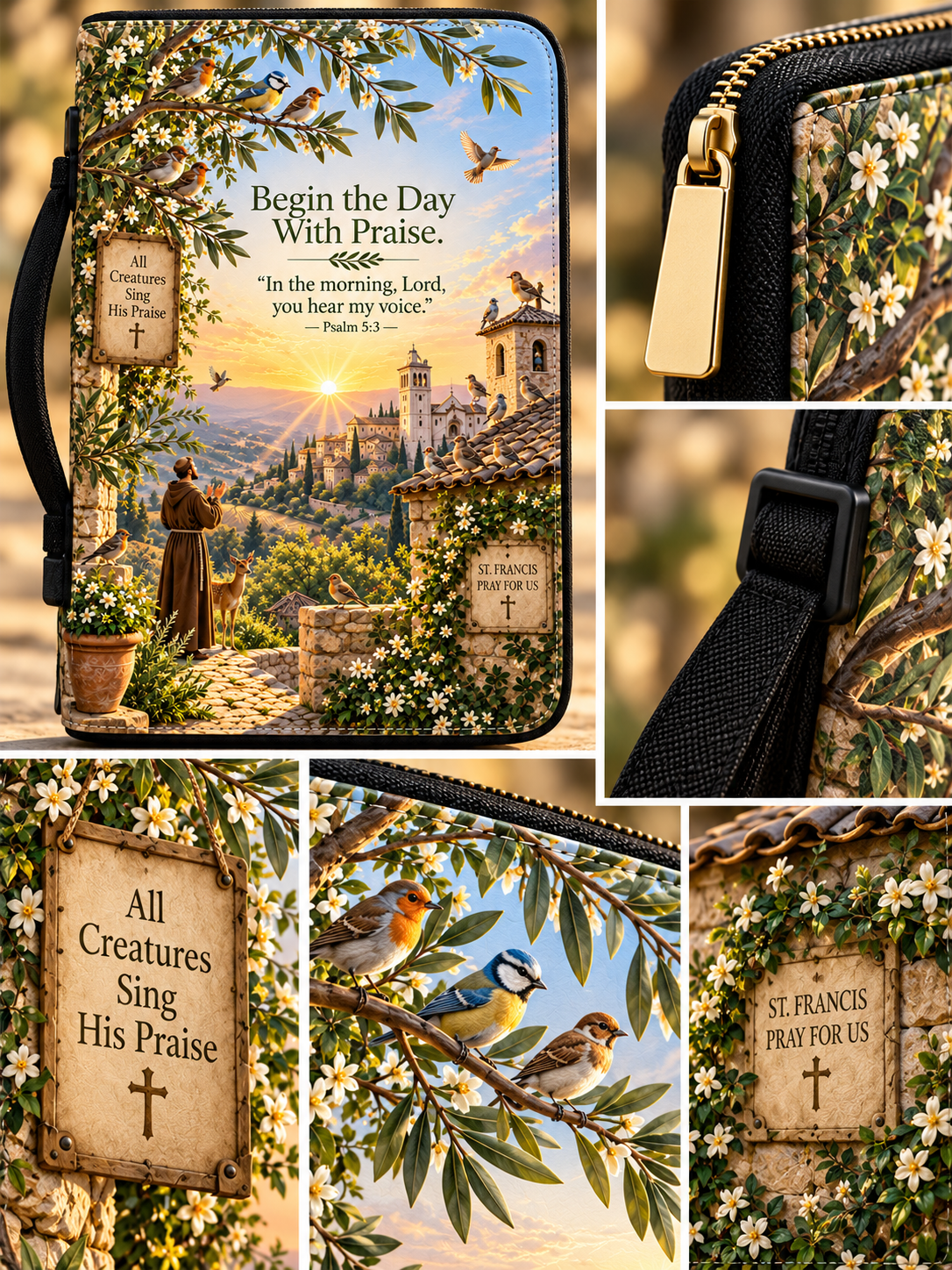 St. Francis When Creation Wakes To Praise Leather Clutch Bag