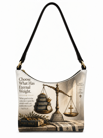 St. Benedict A Greater Treasure Shoulder Bag