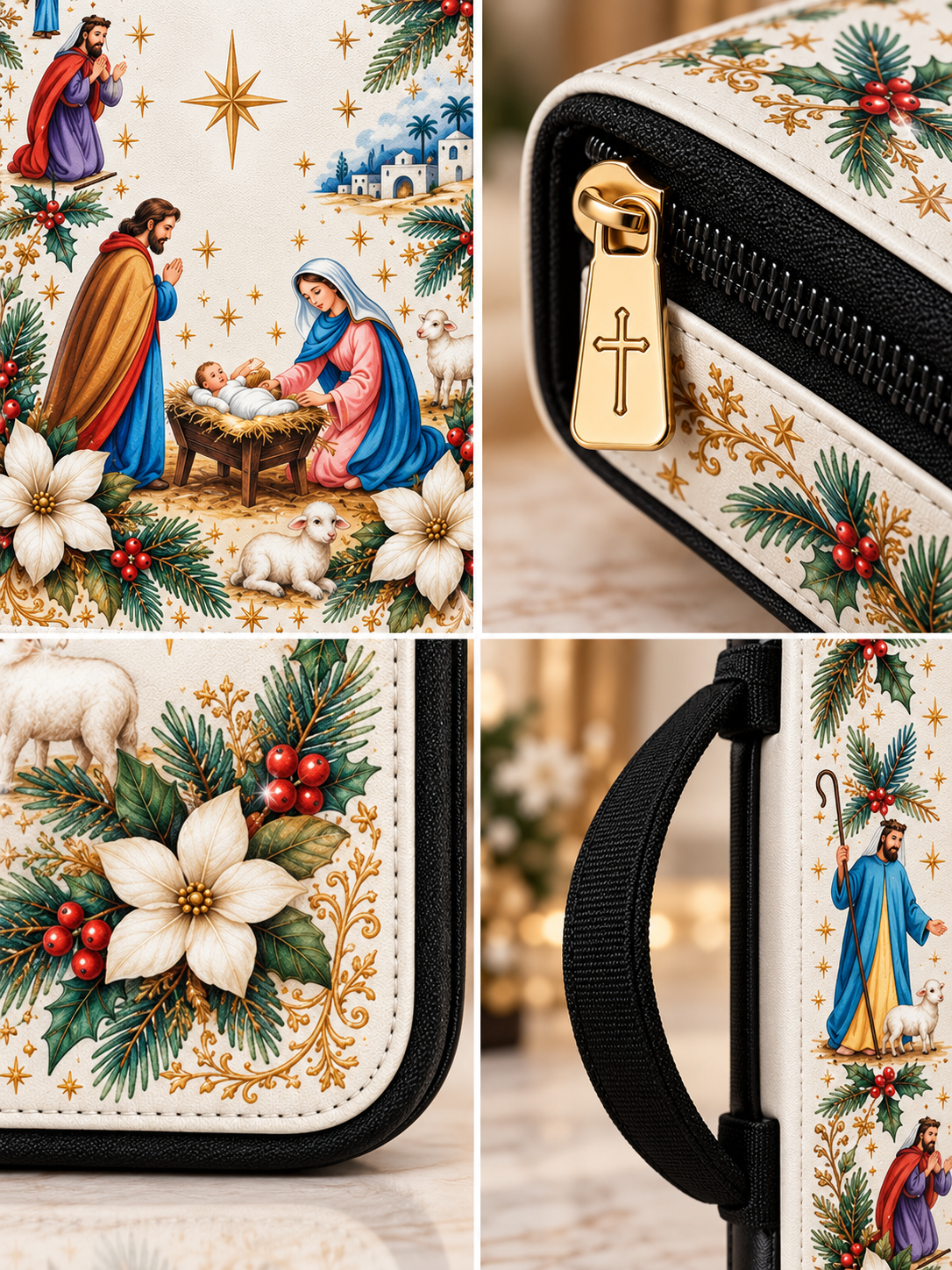 Advent & Christmas Story Of Bethlehem Leather Clutch Bag