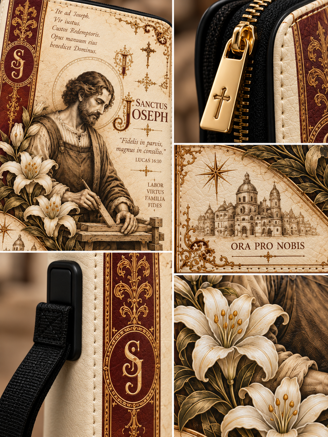 St. Joseph Faithful In Small Things Leather Clutch Bag