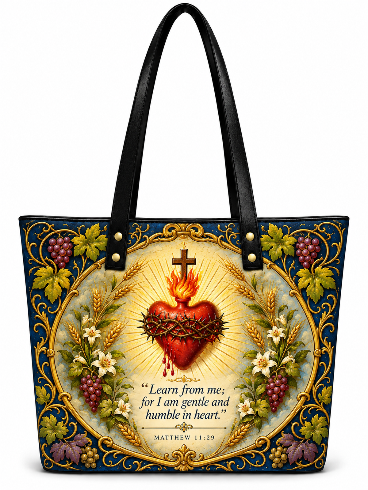 Blessed Virgin Mary Sacred Heart & Eucharistic Grace Shoulder Tote Bag