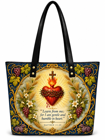 Blessed Virgin Mary Sacred Heart & Eucharistic Grace Shoulder Tote Bag