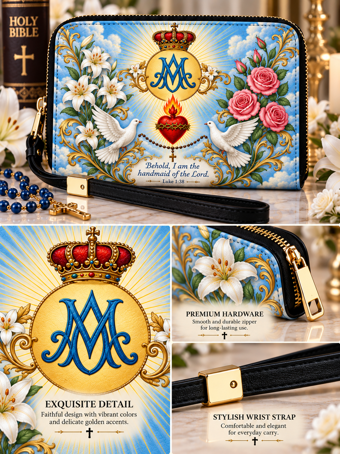 Blessed Virgin Mary Handmaid of the Lord Long Handbag