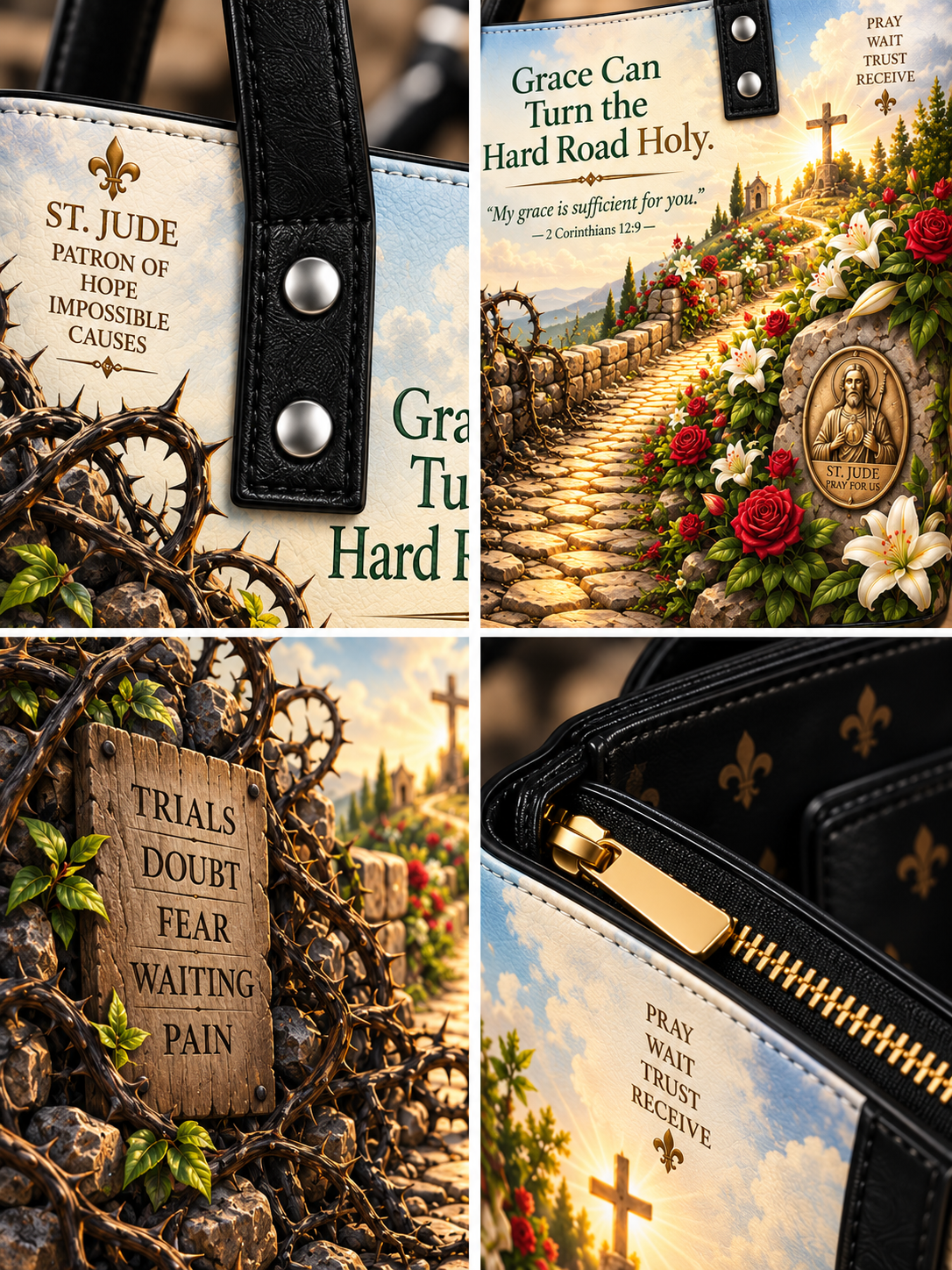 St. Jude Grace For The Hard Road Shoulder Tote Bag
