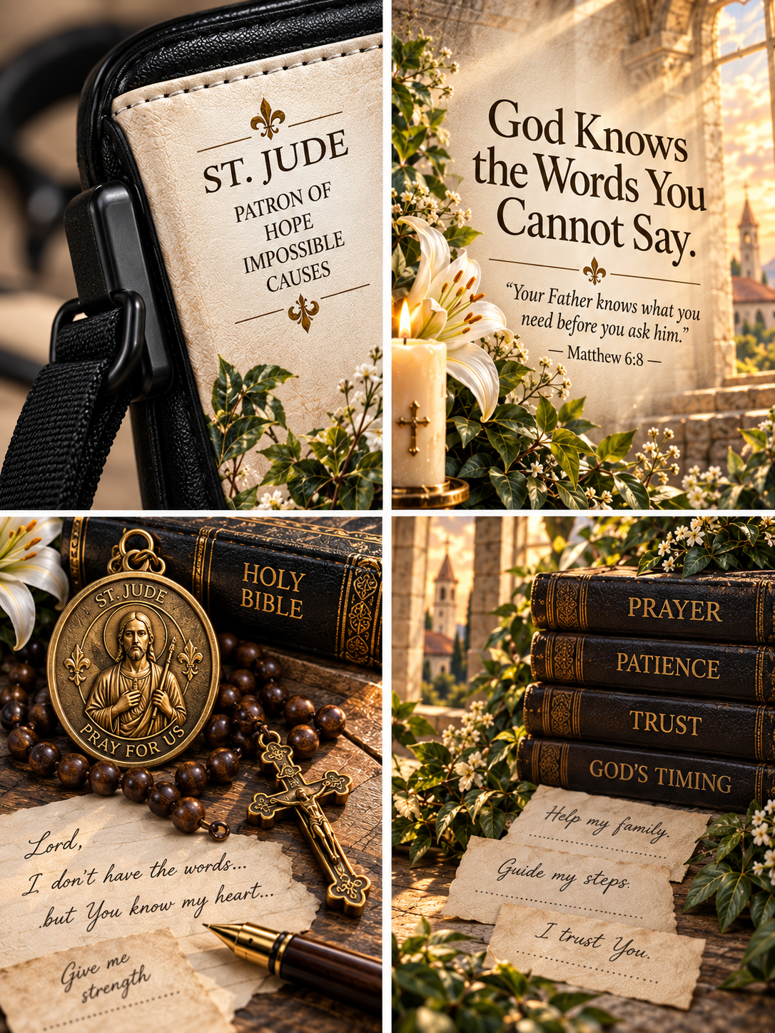 St. Jude He Knows Your Heart Leather Clutch Bag