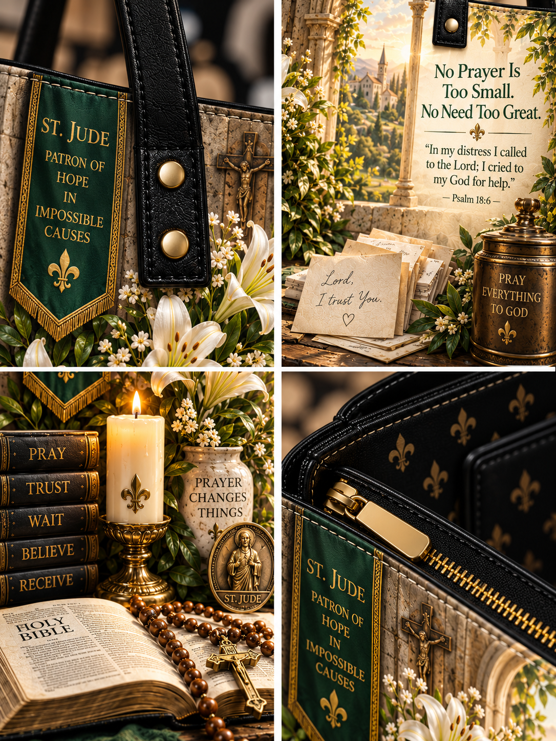 St. Jude No Prayer Is Too Small Shoulder Tote Bag