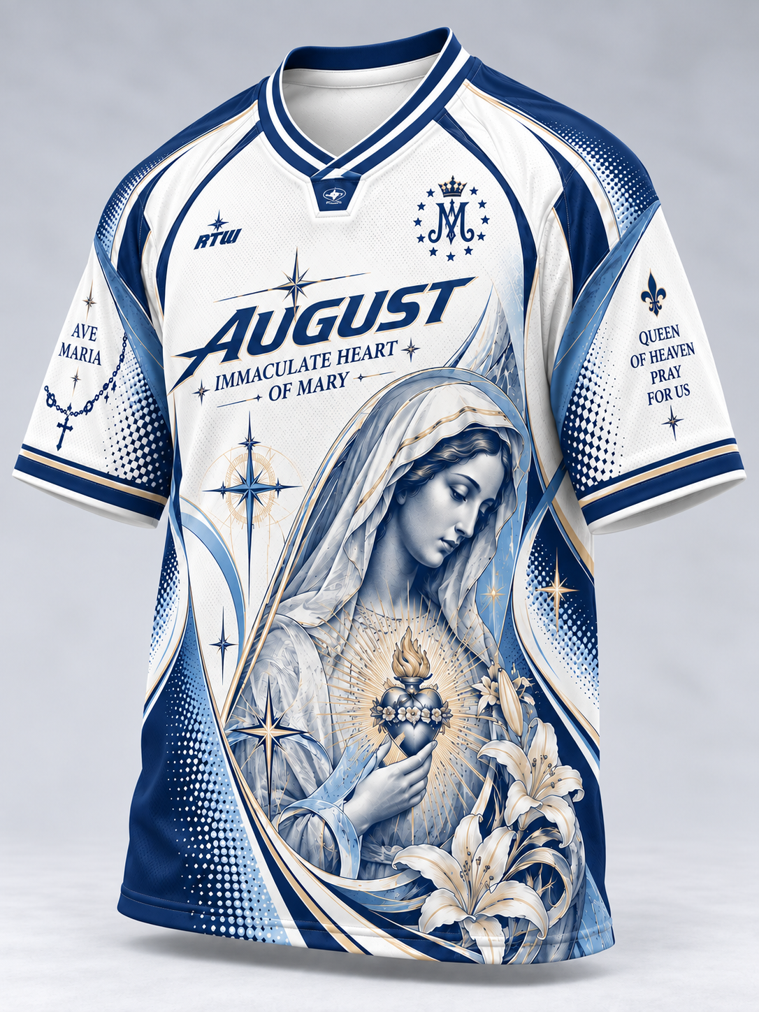 Immaculate Heart Of Mary Queen Of Heaven Pray For Us V-Neck T-Shirt