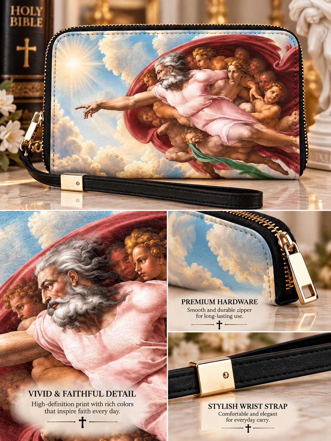 The Father Touch of Creation Long Handbag