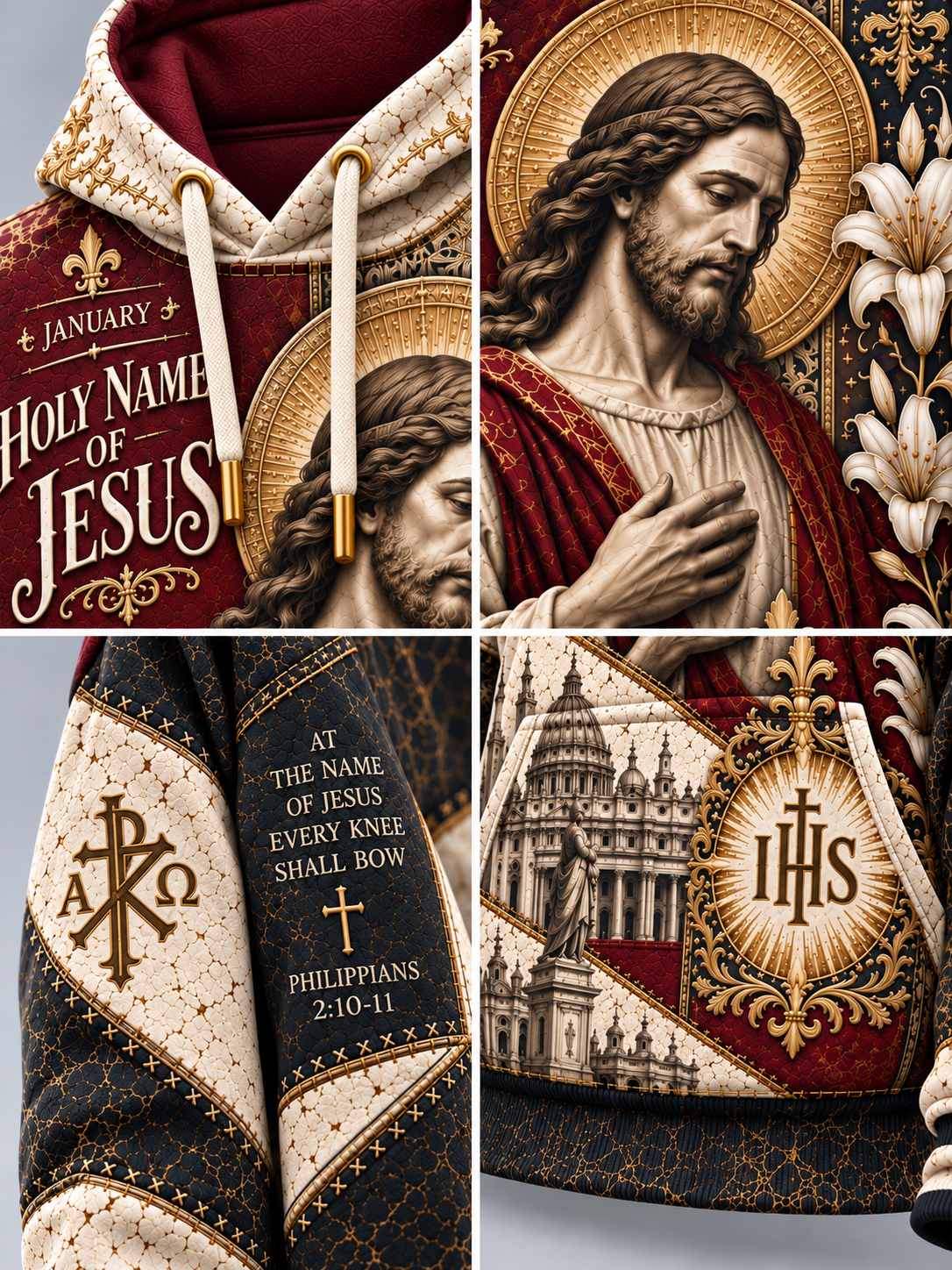 Holy Name Of Jesus Faith Adoration Obedience Love Salvation Hoodie