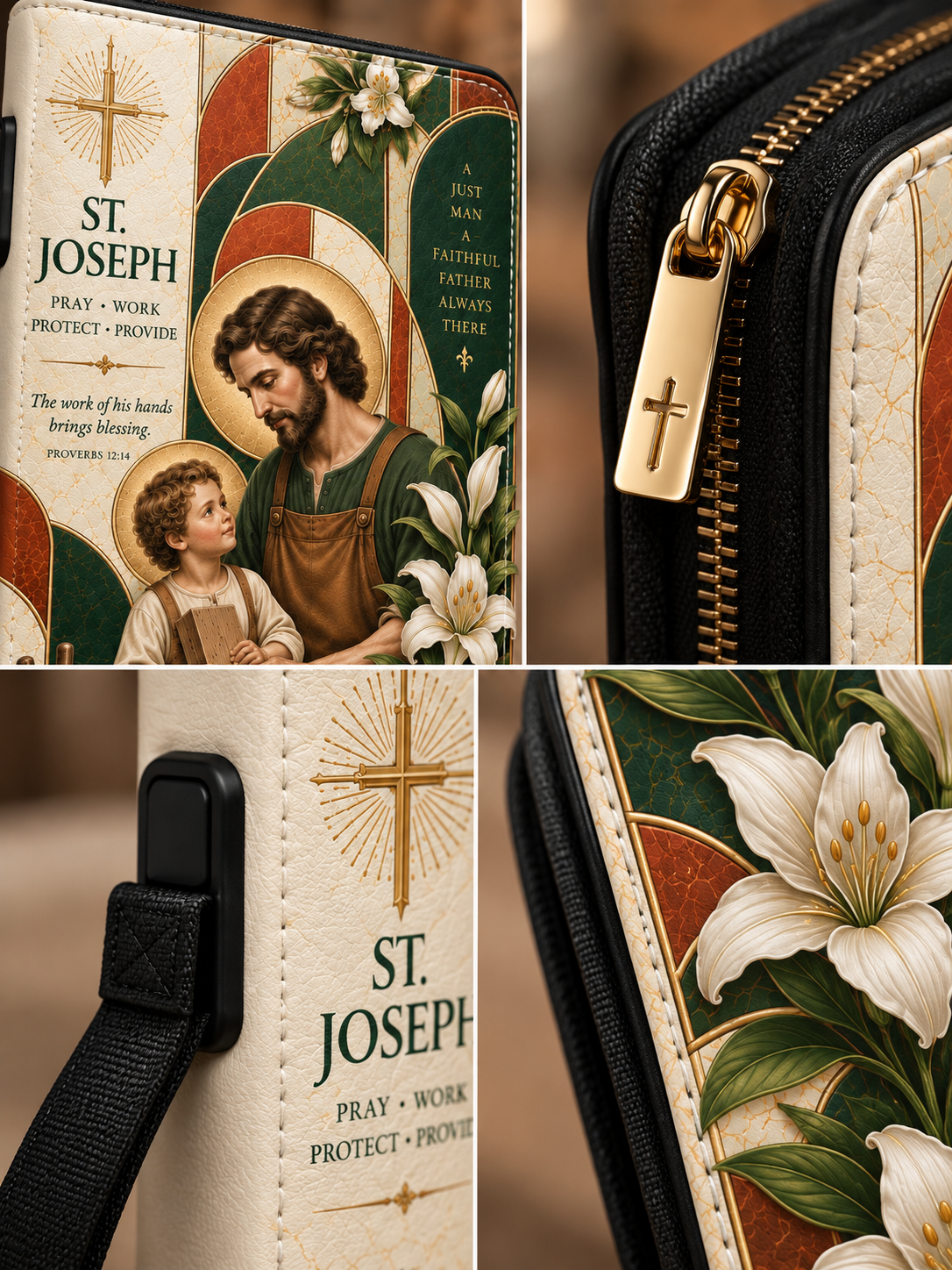 St. Joseph The Work Of His Hands Leather Clutch Bag